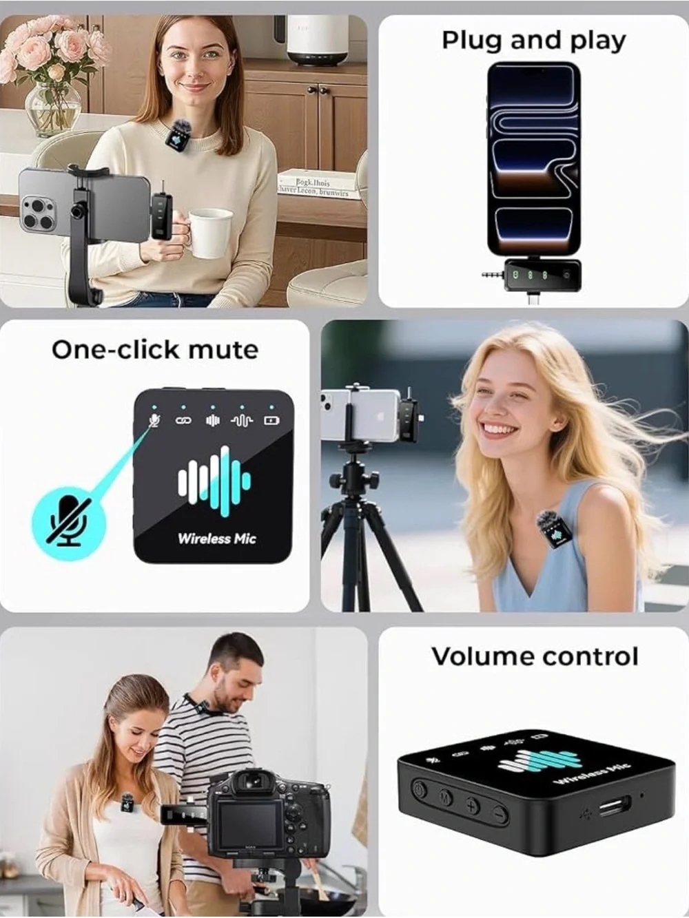 Wireless Compact Microphone Receiver - Black